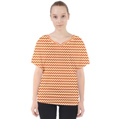 Pattern Zig Zag Stripe Geometric V-neck Dolman Drape Top by Ravend