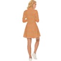 Pattern Zig Zag Stripe Geometric Long Sleeve Velour Longline Dress View4