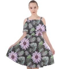 Flower  Petal  Spring Watercolor Cut Out Shoulders Chiffon Dress by Ravend