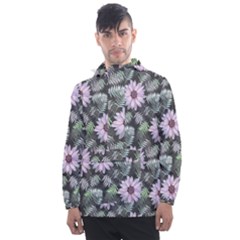 Flower Petal Spring Watercolor Men s Front Pocket Pullover Windbreaker by Ravend