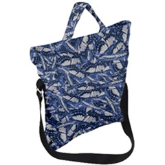 Butterflies Motif Collage Pattern Fold Over Handle Tote Bag by dflcprintsclothing