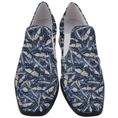 Butterflies Motif Collage Pattern Women Slip On Heel Loafers by dflcprintsclothing