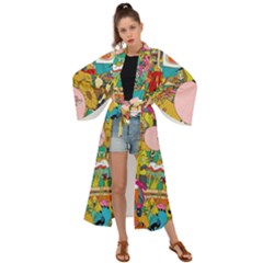 Cartoon Wallpapers Maxi Kimono