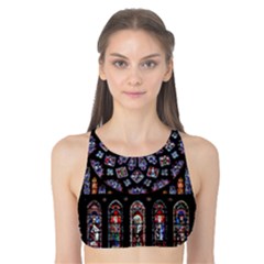 Chartres Cathedral Notre Dame De Paris Amiens Cath Stained Glass Tank Bikini Top by Wegoenart