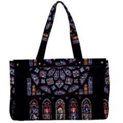 Chartres Cathedral Notre Dame De Paris Amiens Cath Stained Glass Canvas Work Bag by Wegoenart