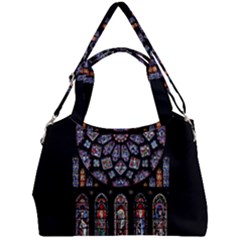 Chartres Cathedral Notre Dame De Paris Amiens Cath Stained Glass Double Compartment Shoulder Bag by Wegoenart