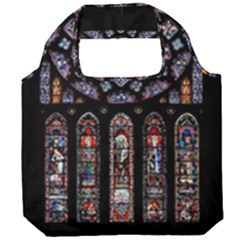 Chartres Cathedral Notre Dame De Paris Amiens Cath Stained Glass Foldable Grocery Recycle Bag by Wegoenart