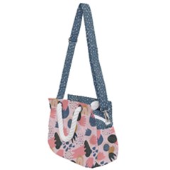 Hand Drawn Abstract Polka 5 Rope Handles Shoulder Strap Bag