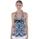 Cobalt on gold Babydoll Tankini Top View1