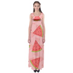 Background Watermelon Pattern Fruit Empire Waist Maxi Dress by Wegoenart