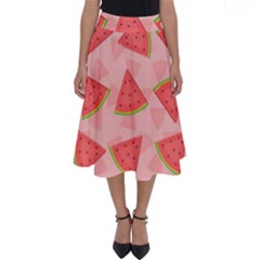 Background Watermelon Pattern Fruit Perfect Length Midi Skirt by Wegoenart