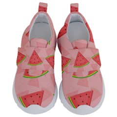 Background Watermelon Pattern Fruit Kids  Velcro No Lace Shoes by Wegoenart