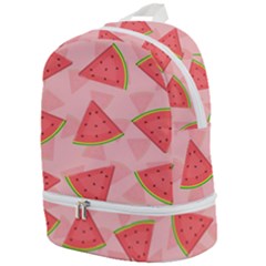 Background Watermelon Pattern Fruit Zip Bottom Backpack by Wegoenart