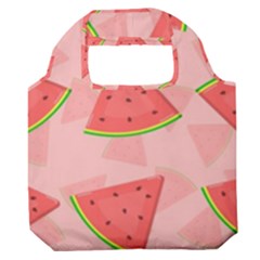 Background Watermelon Pattern Fruit Premium Foldable Grocery Recycle Bag by Wegoenart