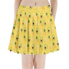 Pineapple Banana Fruit Pattern Pleated Mini Skirt by Wegoenart