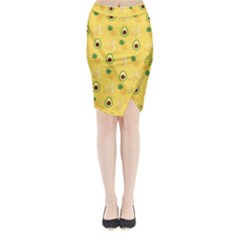 Pineapple Banana Fruit Pattern Midi Wrap Pencil Skirt by Wegoenart