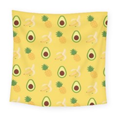 Pineapple Banana Fruit Pattern Square Tapestry (large) by Wegoenart