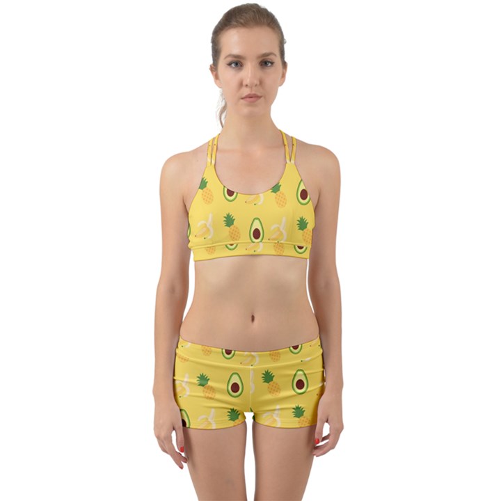 Pineapple Banana Fruit Pattern Back Web Gym Set