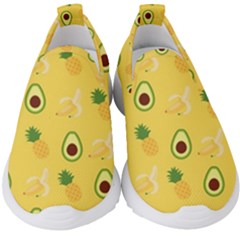 Pineapple Banana Fruit Pattern Kids  Slip On Sneakers by Wegoenart