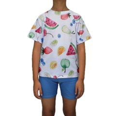 Fruit Summer Vitamin Watercolor Kids  Short Sleeve Swimwear