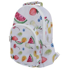 Fruit Summer Vitamin Watercolor Rounded Multi Pocket Backpack