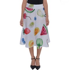 Fruit Summer Vitamin Watercolor Perfect Length Midi Skirt