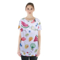 Fruit Summer Vitamin Watercolor Skirt Hem Sports Top