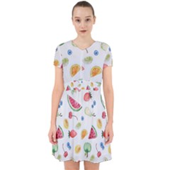 Fruit Summer Vitamin Watercolor Adorable In Chiffon Dress by Wegoenart