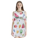 Fruit Summer Vitamin Watercolor Shoulder Cutout Velvet One Piece View1