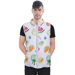 Fruit Summer Vitamin Watercolor Men s Puffer Vest