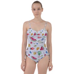 Fruit Summer Vitamin Watercolor Sweetheart Tankini Set