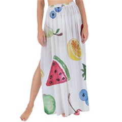 Fruit Summer Vitamin Watercolor Maxi Chiffon Tie-Up Sarong