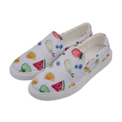 Fruit Summer Vitamin Watercolor Women s Canvas Slip Ons