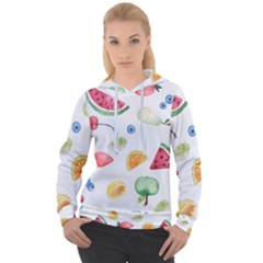 Fruit Summer Vitamin Watercolor Women s Overhead Hoodie