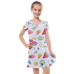 Fruit Summer Vitamin Watercolor Kids  Cross Web Dress