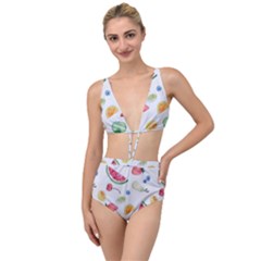 Fruit Summer Vitamin Watercolor Tied Up Two Piece Swimsuit