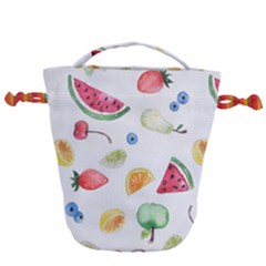 Fruit Summer Vitamin Watercolor Drawstring Bucket Bag