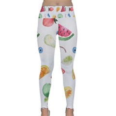 Fruit Summer Vitamin Watercolor Lightweight Velour Classic Yoga Leggings