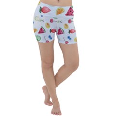 Fruit Summer Vitamin Watercolor Lightweight Velour Yoga Shorts