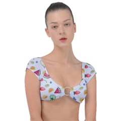 Fruit Summer Vitamin Watercolor Cap Sleeve Ring Bikini Top