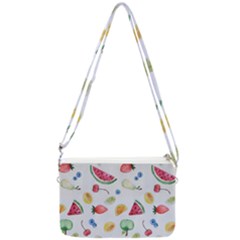 Fruit Summer Vitamin Watercolor Double Gusset Crossbody Bag