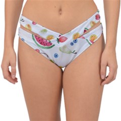 Fruit Summer Vitamin Watercolor Double Strap Halter Bikini Bottom