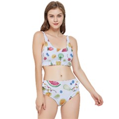 Fruit Summer Vitamin Watercolor Frilly Bikini Set