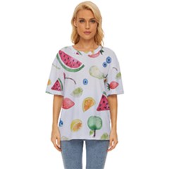 Fruit Summer Vitamin Watercolor Oversized Basic Tee