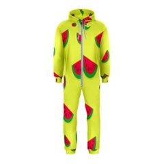 Watermelon Pattern Wallpaper Hooded Jumpsuit (kids) by Wegoenart