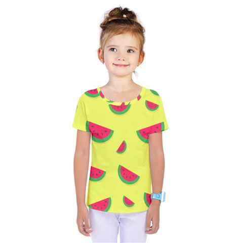 Watermelon Pattern Wallpaper Kids  One Piece Tee by Wegoenart