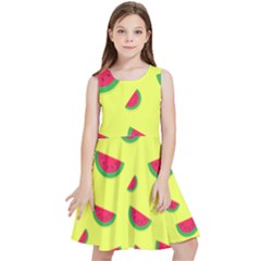 Watermelon Pattern Wallpaper Kids  Skater Dress by Wegoenart