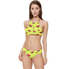 Watermelon Pattern Wallpaper Banded Triangle Bikini Set by Wegoenart