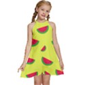 Watermelon Pattern Wallpaper Kids  Halter Collar Waist Tie Chiffon Dress View1