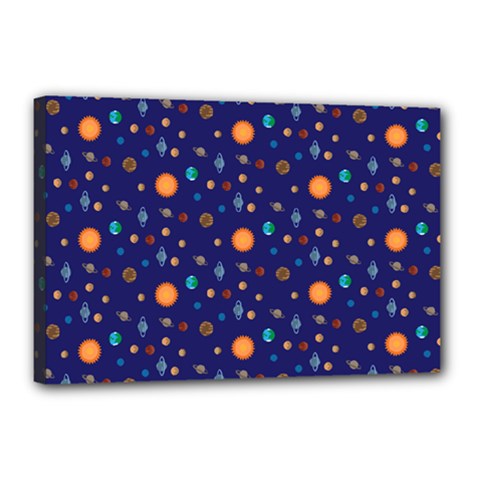 Space Sun Mercury Venus Earth Planet Galaxy Canvas 18  X 12  (stretched) by Wegoenart